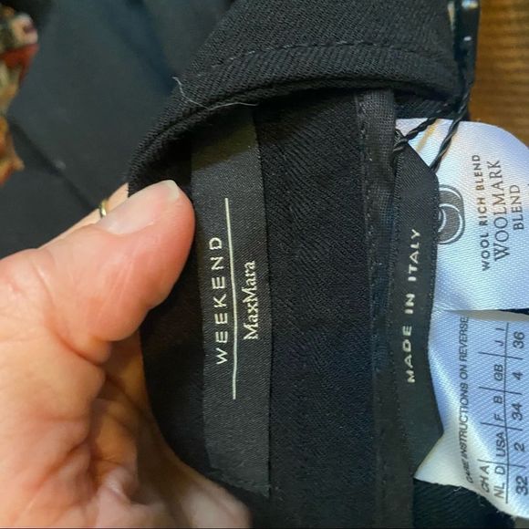 Max Mara weekend black wool blend midi skirt size 2 - Picture 4 of 7